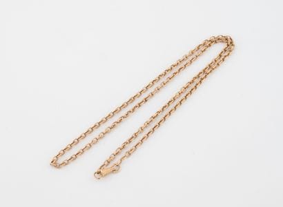 Long pink gold (750) forçat link watch chain.
Net...