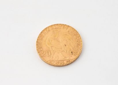 20 franc coin in yellow gold, 1906.
Weight...
