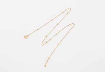 Small yellow gold (750) forçat link necklace,...