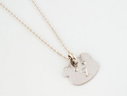 White gold (750) forçat-link neck chain with...