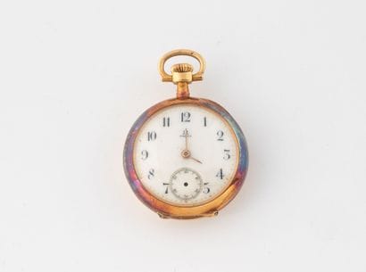 OMEGA 
Small yellow gold (750) collar watch.
Dial...
