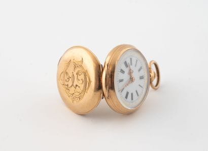 Small yellow gold (750) collar watch.
White...