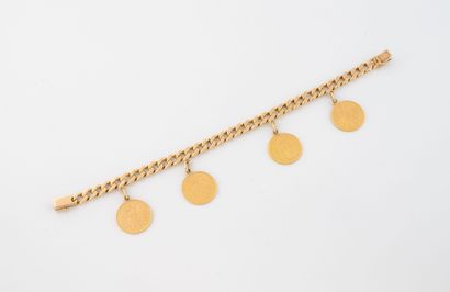 Bracelet in yellow gold (750) adorned with...