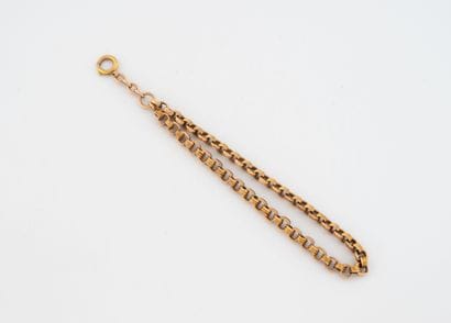 Fancy link watch chain in pink gold (750).
Spring-ring...