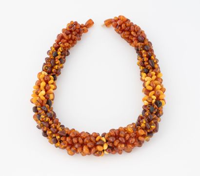 Choker necklace adorned with clustered rows...