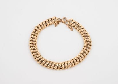 Yellow gold (750) and silver (800) bracelet...