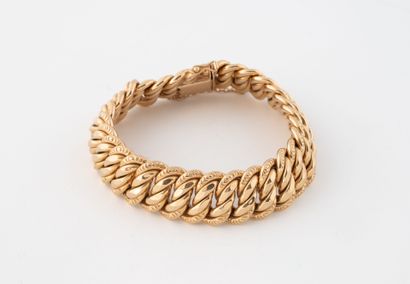 Yellow gold (750) gourmette bracelet with...