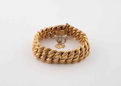 Gourmet bracelet in yellow gold (750) with...