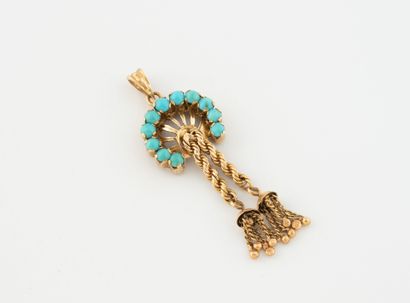Yellow gold (750) horseshoe pendant adorned...