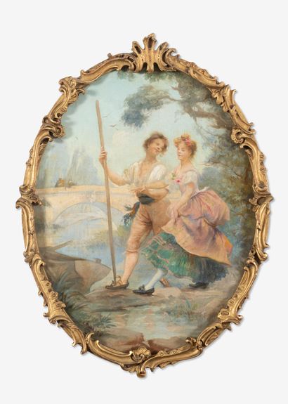 Louis LAVALLEY (1862-1927)
- Shepherd courting...