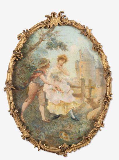 Louis LAVALLEY (1862-1927)
- Shepherd courting...