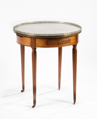 Table bouillotte circulaire en bois naturel...