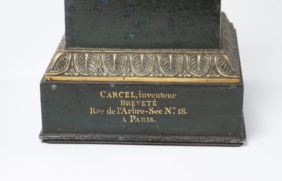 CARCEL
Paire de pieds de lampes en tôle laquée,...