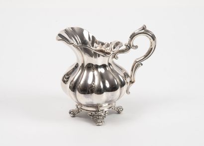 Large quadripod creamer in silver (950) with...