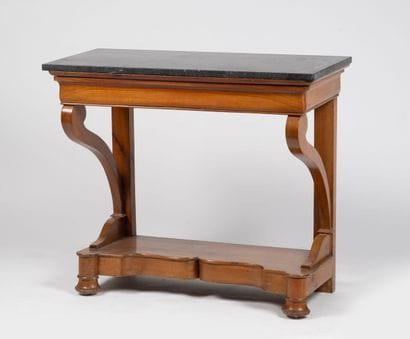 Console de contre en bois fruitier à quatre...
