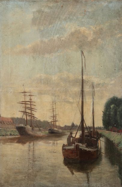 Louis POTTIN (19th-20th) or attributed to
Four...