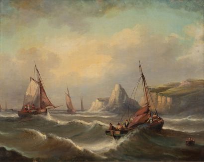 19th century school
Stormy sea with fishing...
