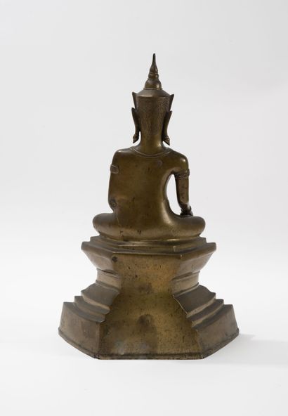 SIAM or THAILAND
Seated bronze Buddha in...