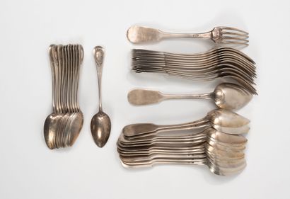 CALLE or A. DEBAIN
Silver service set (950)...