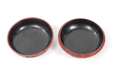 CHINA - 19th century
Circular red lacquer...