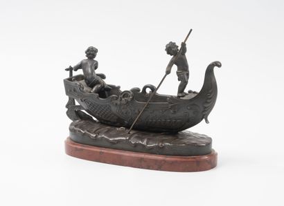 Attribuée à Sylvain KINSBURGER (1855-1935)
Bateau...