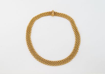 Yellow gold (750) necklace with articulated...