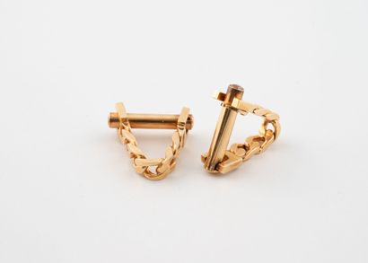 Pair of yellow gold (750) cufflinks with...