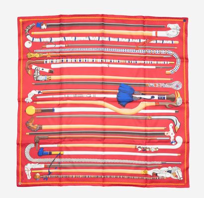 HERMES
Red silk twill 