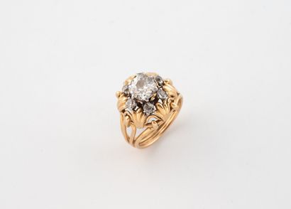 Yellow gold (7850) and platinum (850) openwork...