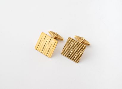 Pair of yellow gold (750) cufflinks with...