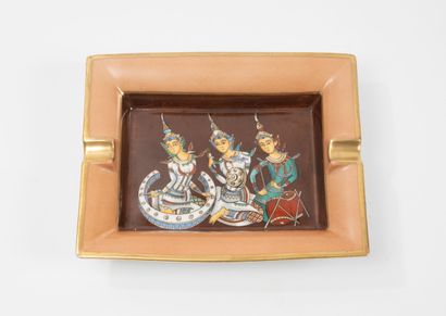 HERMES
Rectangular ashtray in polychrome...