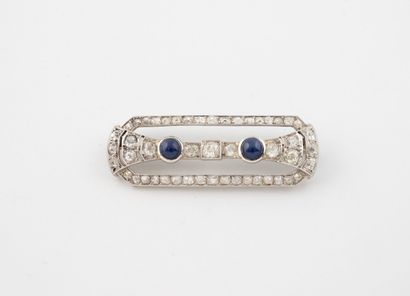Barrette brooch in openwork platinum (950),...