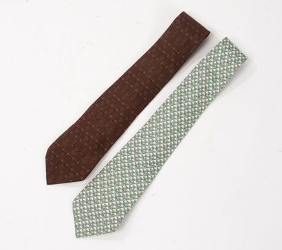 HERMES, Paris
Two silk ties, one in shades...