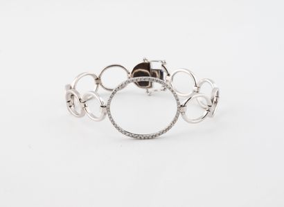 Bracelet in white gold (750) with openwork...