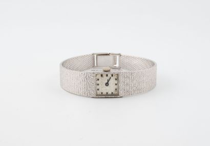 Ladies' wristwatch in white gold (750), rectangular...