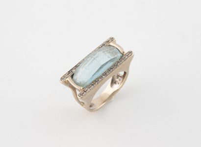 Amusing white gold (750) ring set with a...