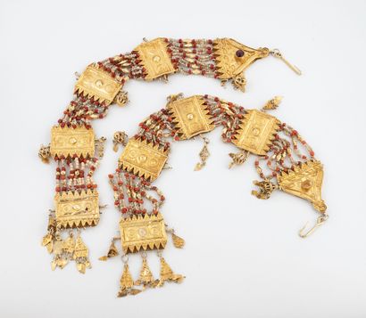 TUNISIA
Gilded silver headdress (800) with...