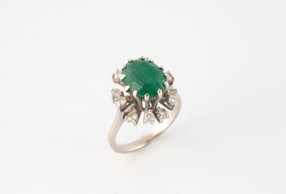 Daisy ring in white gold (750) set with a...