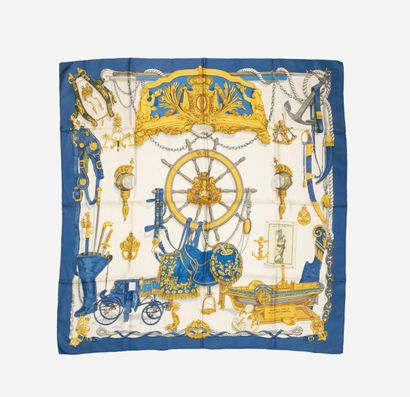 HERMES
Blue silk twill 