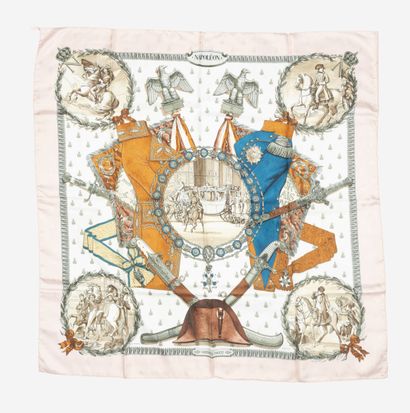 HERMES
Square in pink silk twill, 