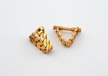Pair of yellow gold (750) cufflinks with...