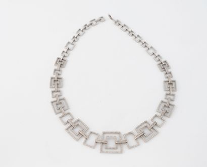Necklace in white gold (750) with openwork...