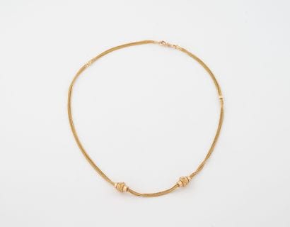 Yellow gold (750) watch chain with two rows...