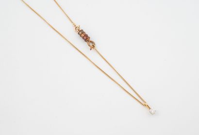 Yellow gold (750) forçat-maille necklace...
