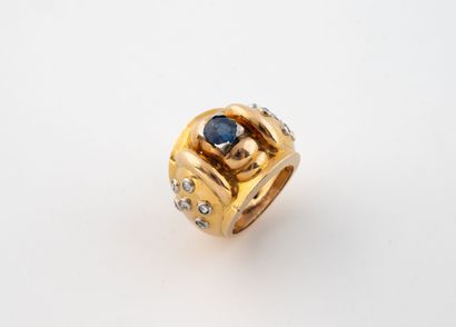 Yellow gold (750) and platinum (850) ball...