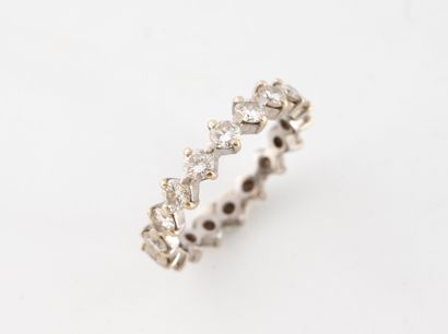 American wedding band in white gold (750)...