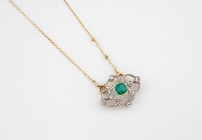 Yellow gold (750) forçat link neck chain,...