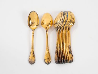 CHRISTOFLE, Marly
Ten gilt-metal coffee spoons...