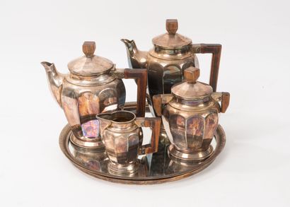 Tea and coffee set (4 p.) in silver-plated...