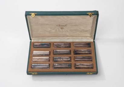 CHRISTOFLE
Series of twelve rectangular knife...